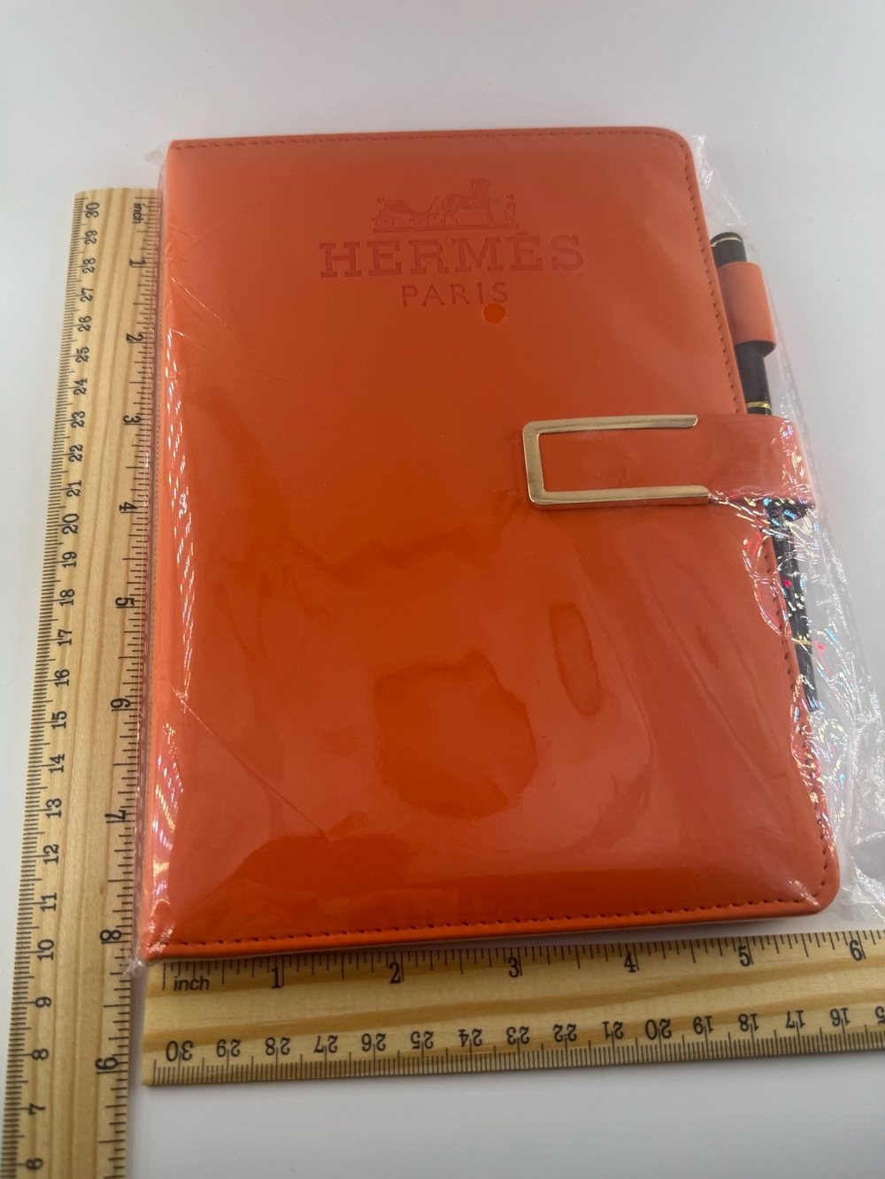 Hermès Notebook Planner Agenda & Pen Orange Leather, Hermès VIP Gift - Picture 5 of 5